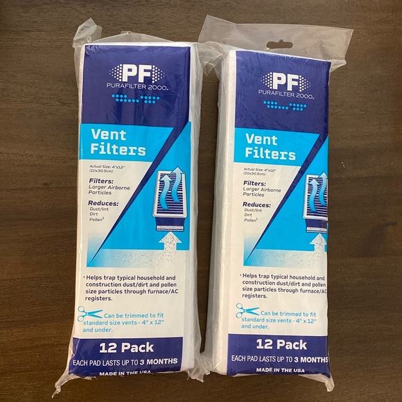 2-Purafilter 2000 12 Pack Vent Filters 4” x 12” Each Pad Lasts Up To 3 Months - Picture 1 of 4